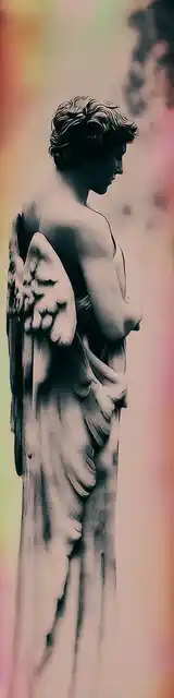 Free angel bookmark featuring an angel statue